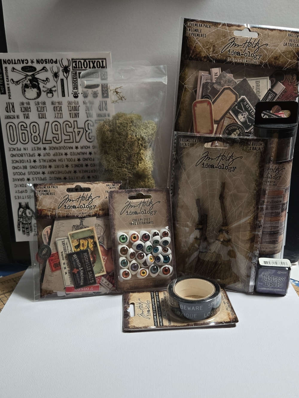 Tim Holtz Idea-ology Halloween Mixed Media Ephemera 9 pc Craft Lot